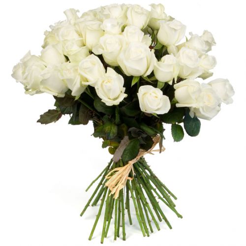 Купить 35 белых роз с доставкой по Вихоревке